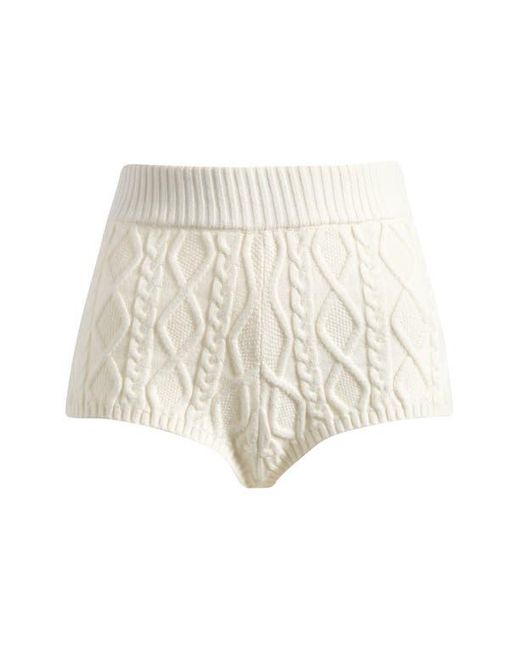 Skims White Sweater Knit Shorts