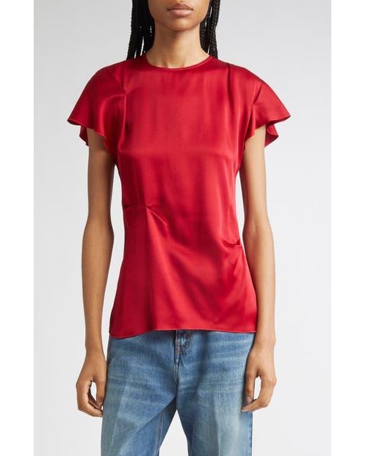 Victoria Beckham Red Draped Satin Top