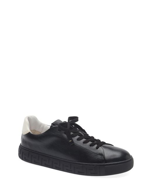 Versace Black Greca Leather Sneaker for men