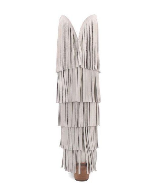 Dingo White Wild Child Fringe Knee High Western Boot