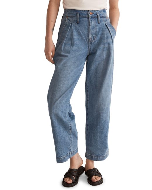 Madewell pleated wide leg jeans outlet
