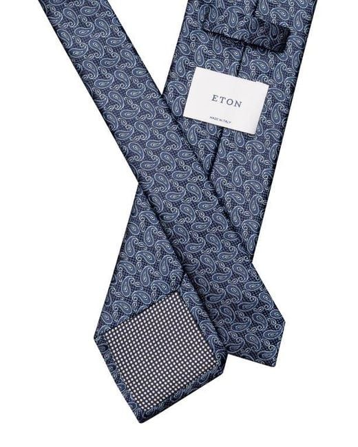 Eton of Sweden Blue Paisley Silk Jacquard Tie for men