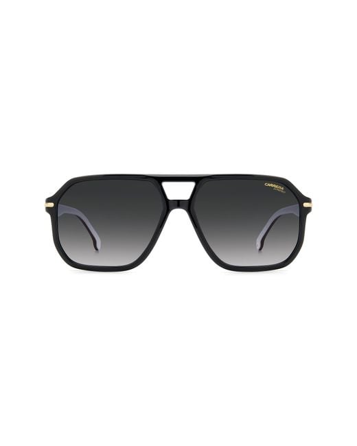 Carrera Black 59Mm Rectangular Sunglasses for men