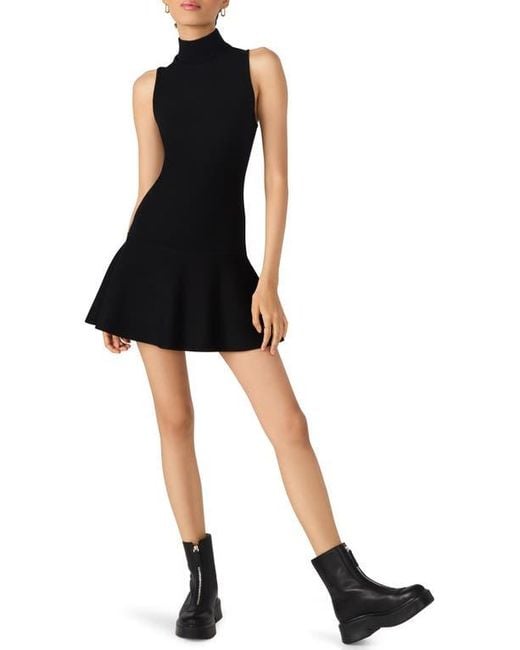 turtleneck black dress sleeveless Black Cable Knit Turtle Neck Sleeveless Mini Sweater Knit Dress main image 0