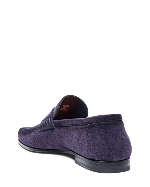 Santoni Purple Paine Suede Loafer for men