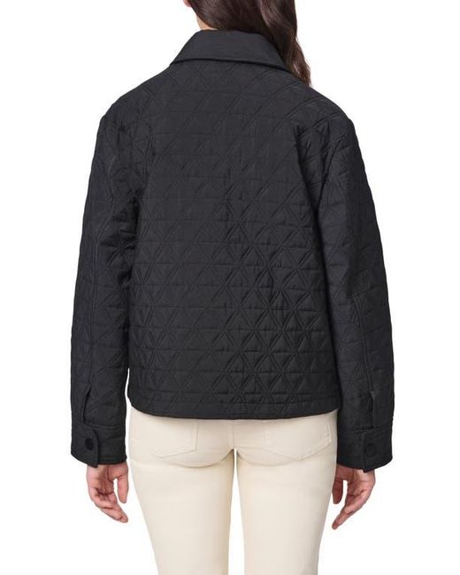 Bernardo Black Textured Quilted Snap-Up Jacket