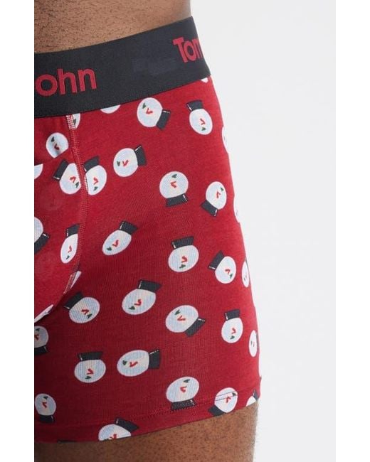 Tommy John Red Second Skin 4-Inch Boxer Briefs for men