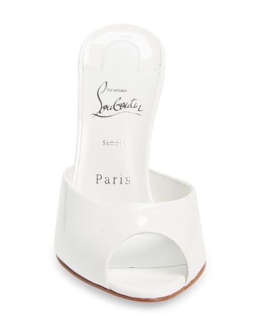 Christian Louboutin White Me Dolly Peep Toe Slide Sandal