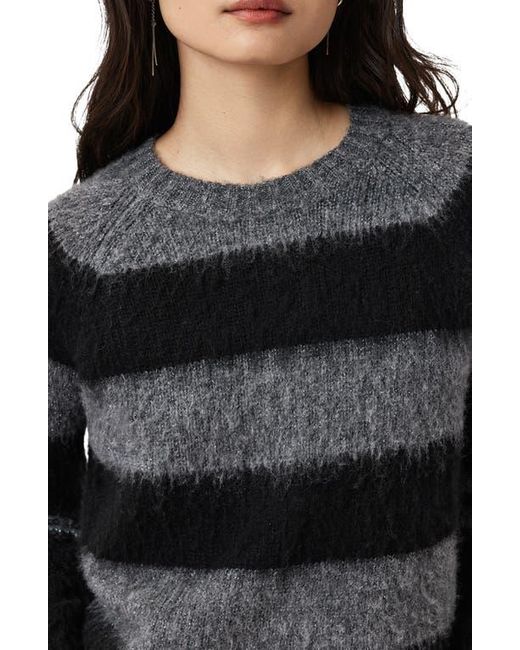 AllSaints Black Lou Spark Brushed Stripe Sweater