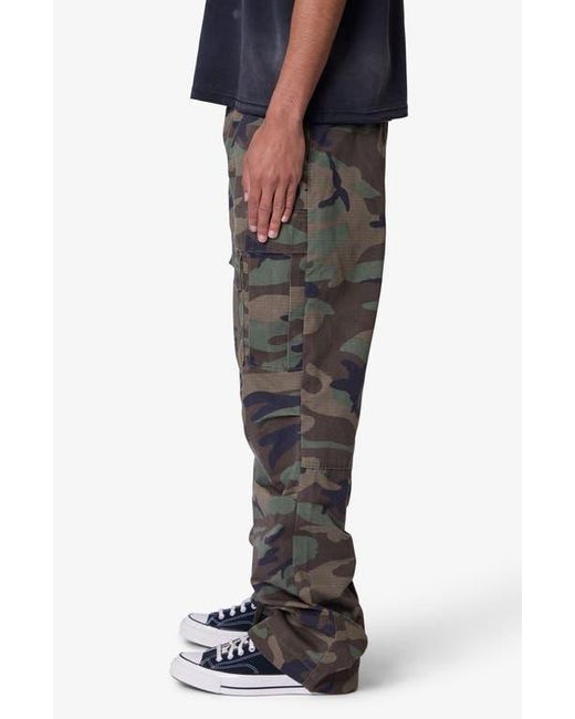MNML Black Print Ultra Baggy Ripstop Cargo Pants for men