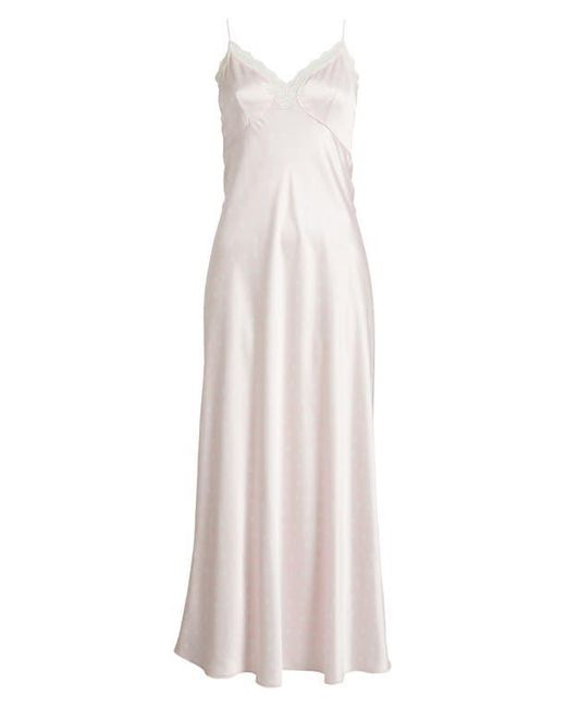 LoveShackFancy White Manuela Satin A-Line Maxi Dress