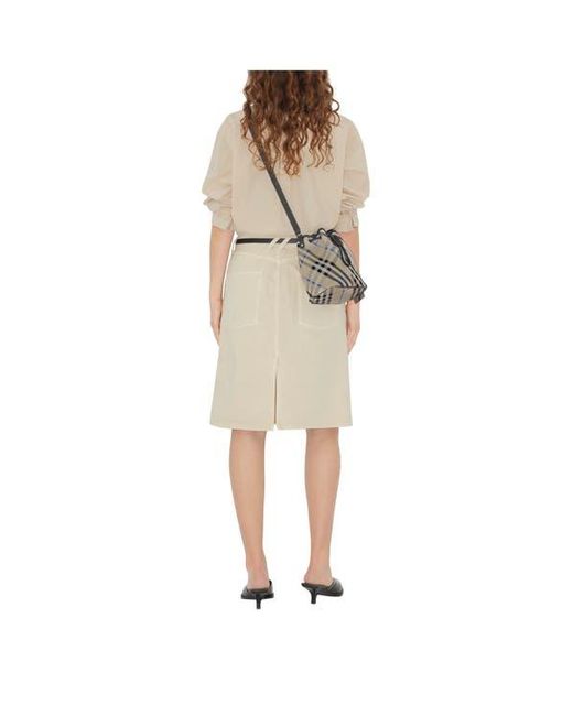 Burberry Gray Mini Check Bucket Bag