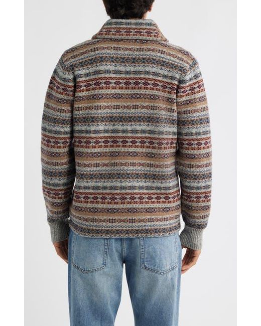 Schott Nyc Black Wool Blend Shawl Collar Cardigan for men