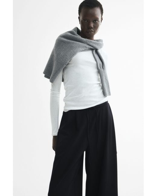 H&M Blue Pleated Drawstring Pants