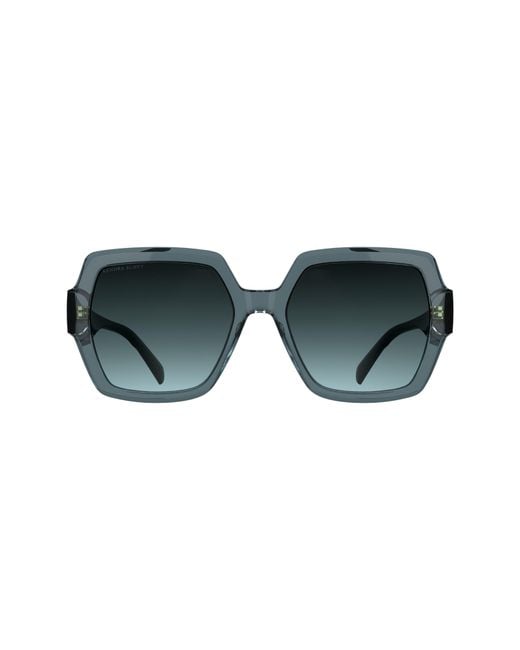 Kendra Scott Green Dira 56Mm Rectangle Sunglasses