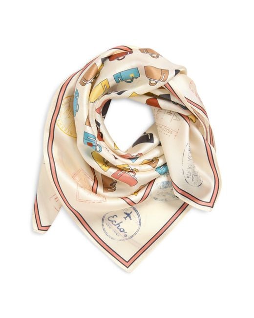 Echo Metallic Luggage Silk Square Scarf