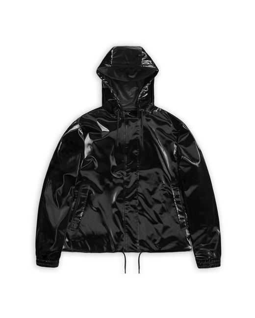 Rains Black Waterproof Hooded Rain Jacket