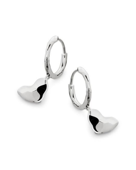 Monica Vinader Multicolor Heart Drop Huggie Hoop Earrings
