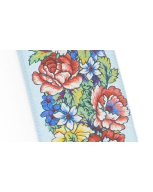 Etro Multicolor Floral Print Silk Twilly Scarf