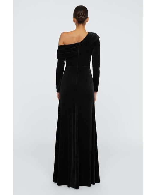 THEIA Black Katniss One Shoulder Gown