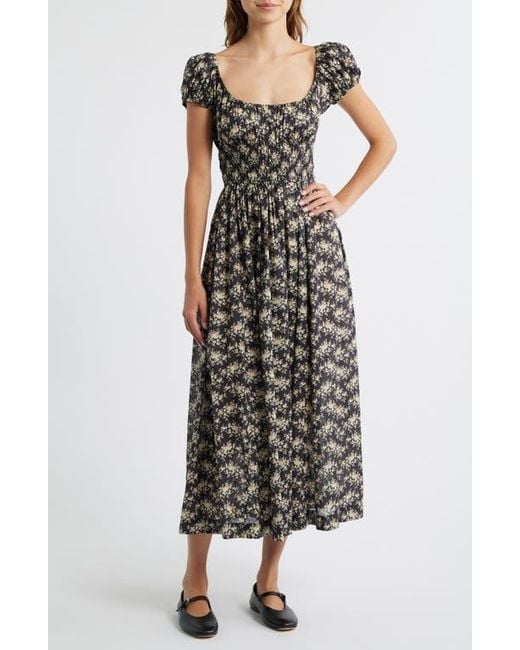 Doen Quinley Floral Organic Cotton Midi Dress | Lyst