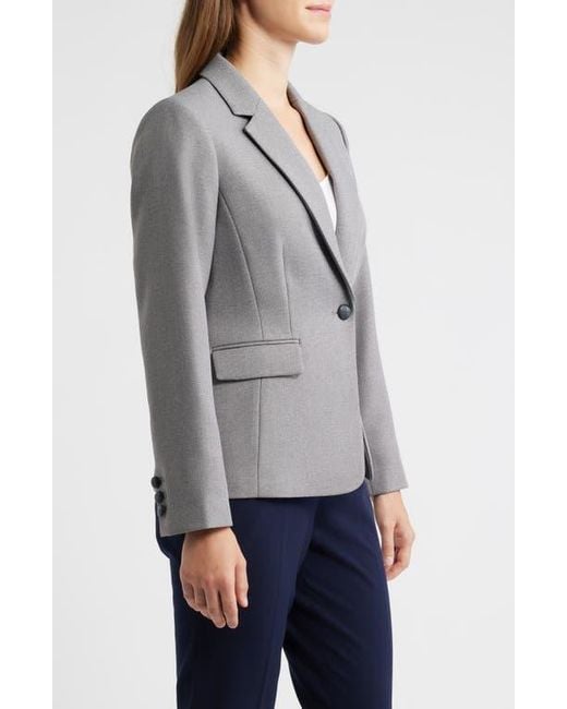 Tahari Gray One-Button Blazer