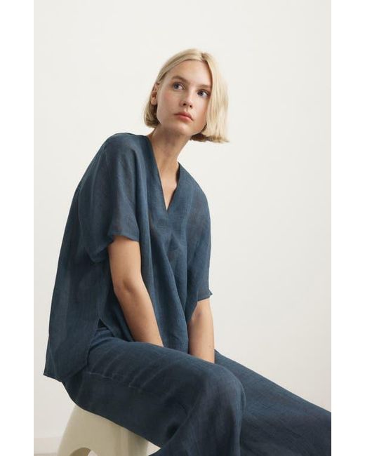 Mango Blue Ramie Top
