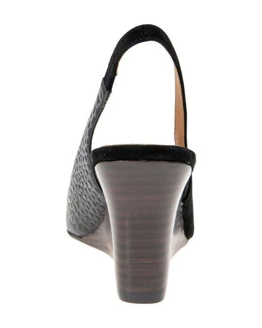Andre Assous Black Laina Slingback Wedge Pump