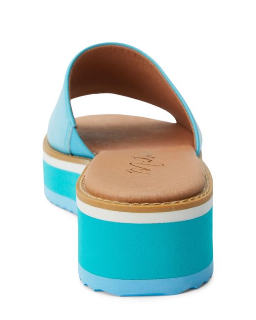 Matisse Blue Jackie Platform Slide Sandal