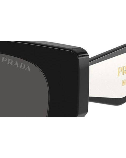 Prada Gray 53Mm Pillow Sunglasses