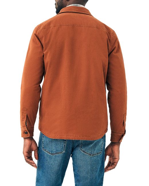 Faherty Cpo Blanket Lined Shirt Jacket in Orange for Men Lyst