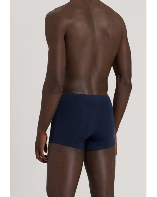 Hanro Blue Cotton Essentials 2-Pack Cotton Boxer Briefs With Covered Waistband for men