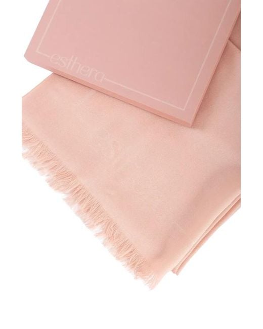 Esterah Pink Wool Logo Scarf