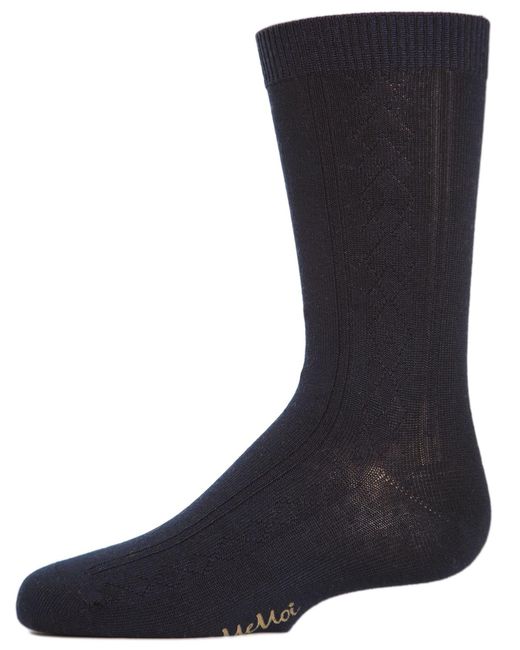 Memoi Black Argyle All Over Crew Socks for men