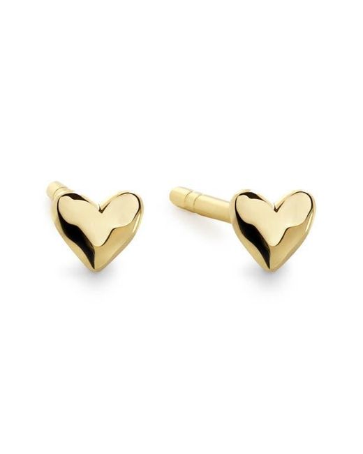 Monica Vinader Metallic Mini Heart Stud Earrings