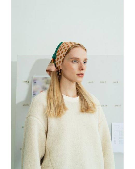 Lost Pattern Yellow Pan Pan Silk Bandana