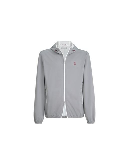 Brunello Cucinelli Gray Nylon Jacket for men