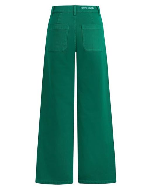 FAVORITE DAUGHTER Green The Mischa Super High Waist Wide Leg Jeans
