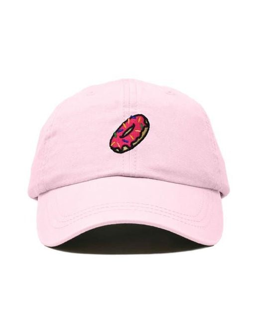 Alix Pink Donut Embroidered Adjustable Cap for men