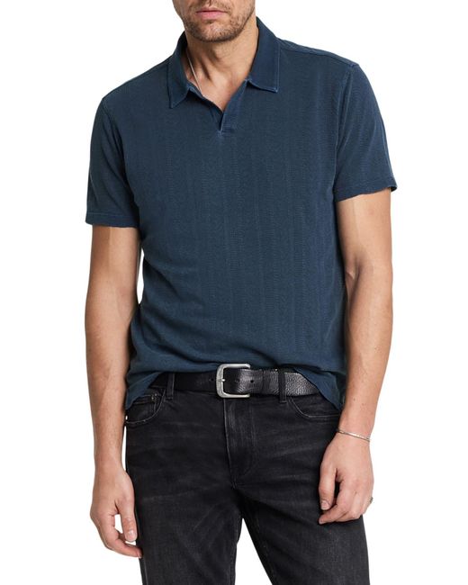 John Varvatos Blue Zion Jacquard Garment Polo for men