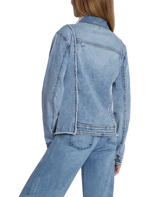 Wash Lab Denim Split Denim Jacket in Blue Lyst