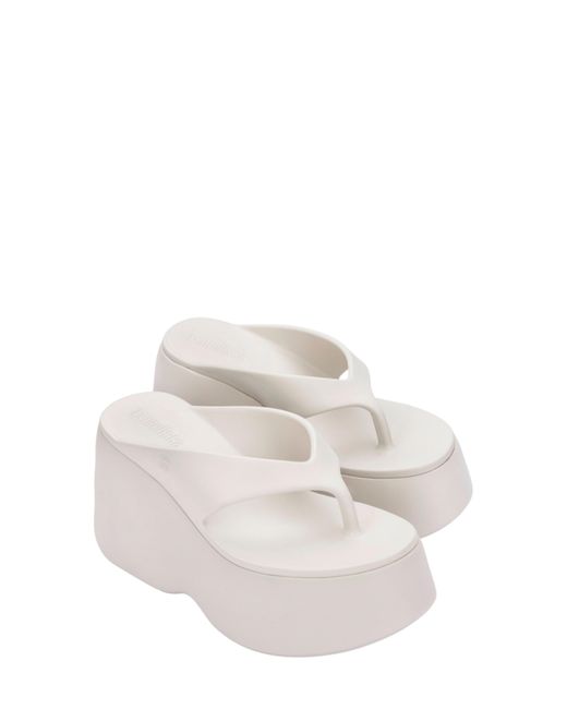 Melissa White Platform Wedge Flip Flop