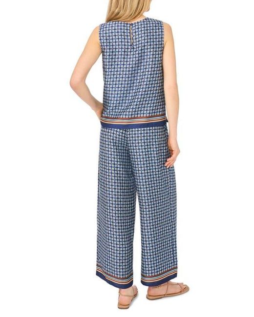 Halogen® Blue Geo Print Sleeveless Shell