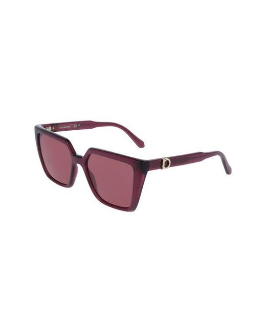 Ferragamo Purple 54Mm Modified Rectangular Sunglasses