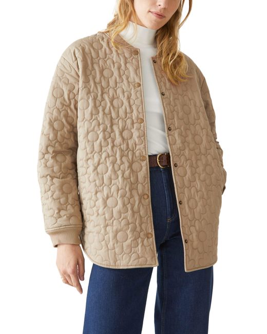 & Other Stories & Oversize Floral Quilted Jacket in Natural Lyst