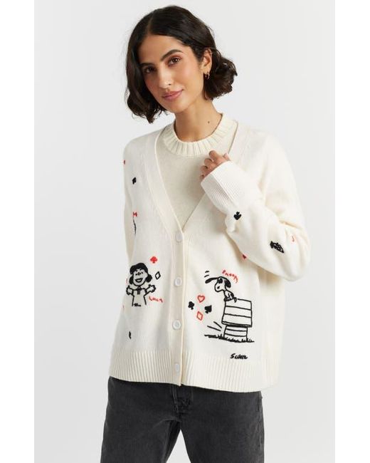 Chinti & Parker Natural Wool Cashmere Peanuts Poker Cardigan