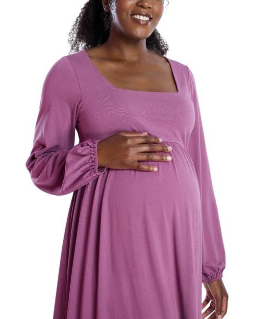Motherhood Maternity Purple Long Sleeve Empire Waist Maxi Dress