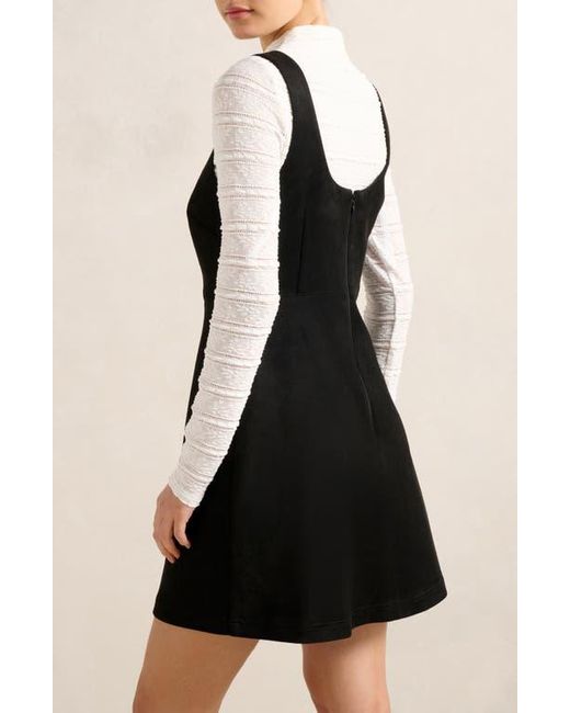 EVER NEW Black Gracie Funnel Neck Top & Faux Suede Minidress Set