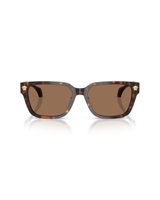Versace Brown 56Mm Rectangular Sunglasses for men