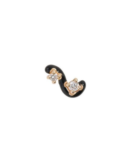 Bea Bongiasca Metallic Single Mini Loop Diamond Stud Earring